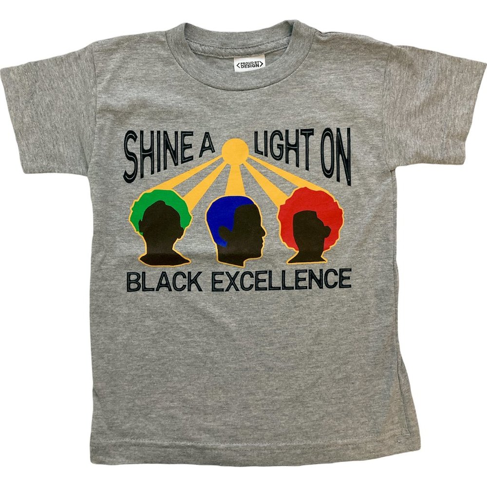 Proud by Design Shine a Light On Black Excellence Youth Graphic Tee
